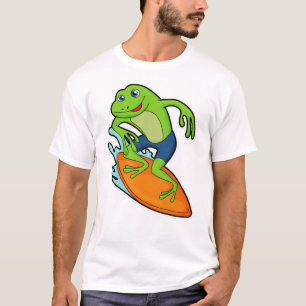 Frog as Surfer with Surfboard T-Shirt
