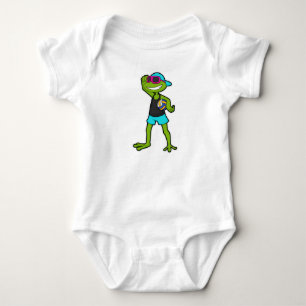Frog as Volleyball player with Volleyball Baby Bodysuit