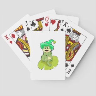 Frog as Wizard with Magic wand Playing Cards