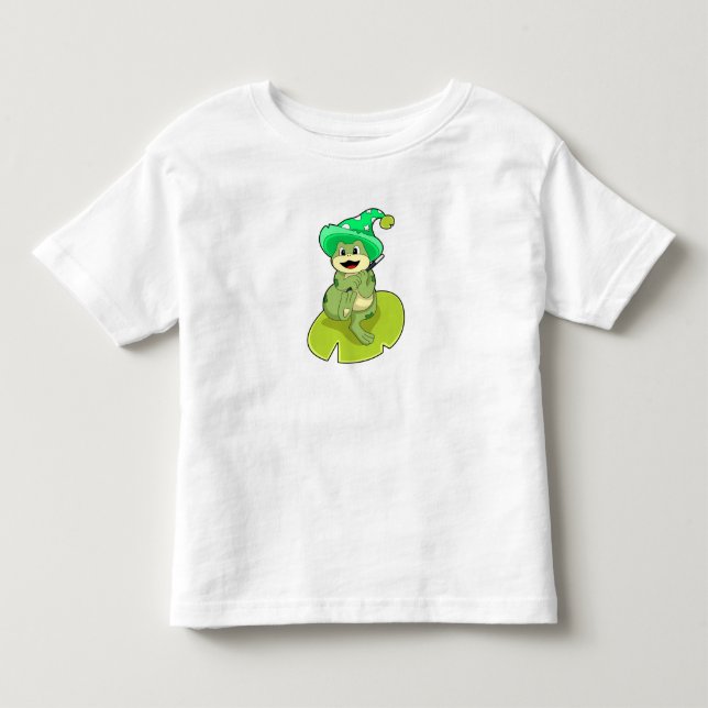 Frog as Wizard with Magic wand Toddler T-Shirt (Front)