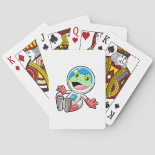 Frog Astronaut Costume Space Playing Cards