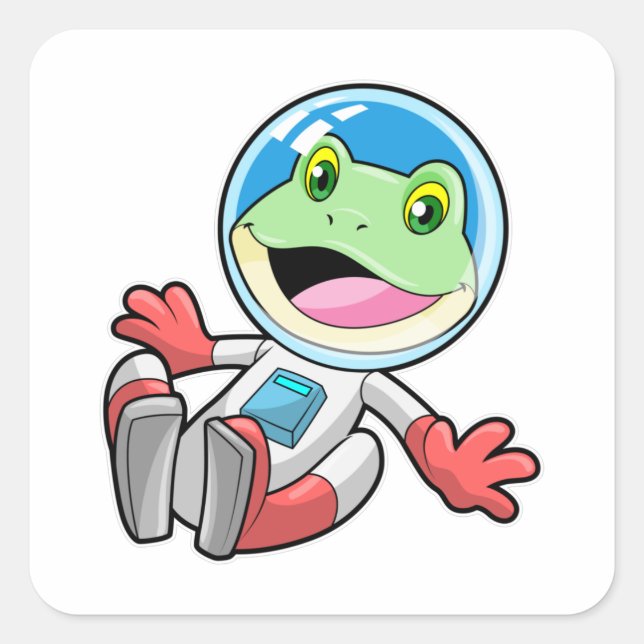 Frog Astronaut Costume Space Square Sticker (Front)