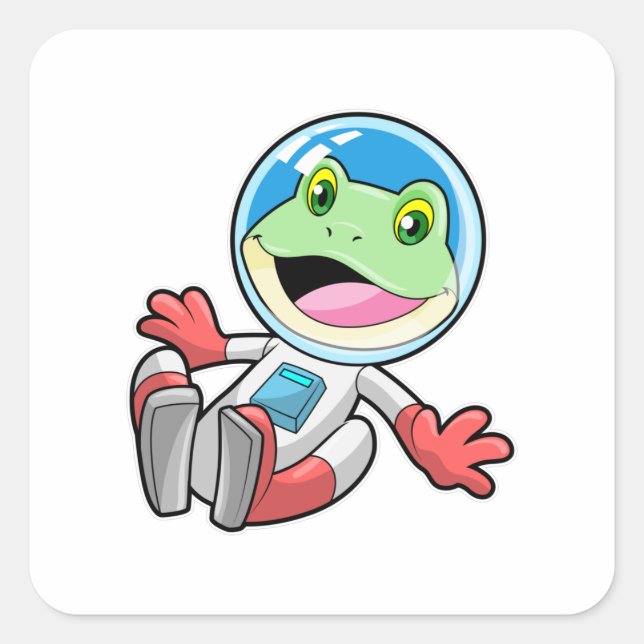Frog Astronaut Costume Space Square Sticker (Front)