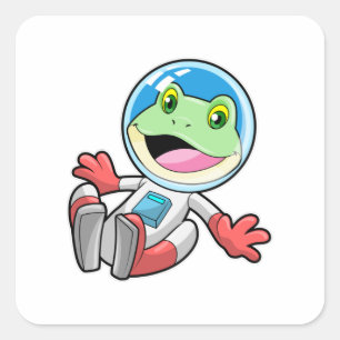 Frog Astronaut Costume Space Square Sticker