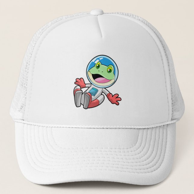 Frog Astronaut Costume Space Trucker Hat (Front)