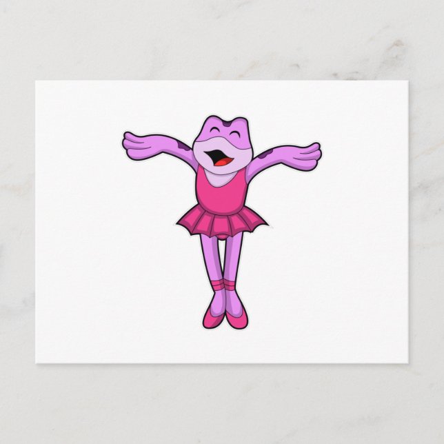 Frog at Ballet Dance with Skirt Postcard (Front)