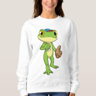 Frog at Baseball with Baseball glove Sweatshirt