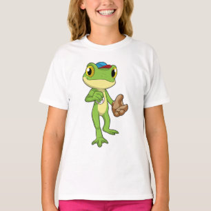 Frog at Baseball with Baseball glove T-Shirt