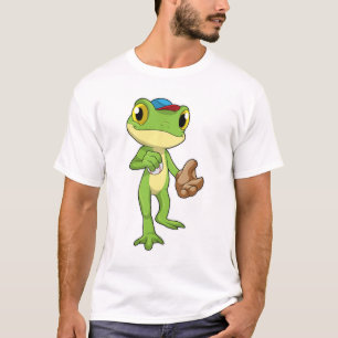 Frog at Baseball with Baseball glove T-Shirt