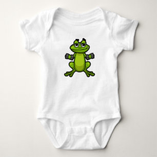 Frog at Biceps training with Dumbbells Baby Bodysuit