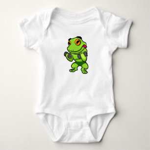 Frog at Biceps training with Dumbbells Baby Bodysuit