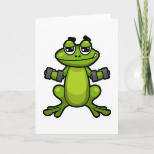 Frog at Biceps training with Dumbbells Card