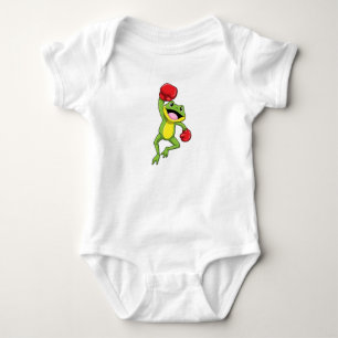 Frog at Boxing with Boxing gloves Baby Bodysuit