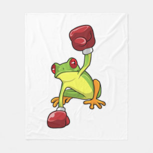 Frog at Boxing with Boxing gloves Fleece Blanket