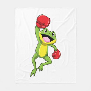 Frog at Boxing with Boxing gloves Fleece Blanket