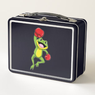 Frog at Boxing with Boxing gloves Metal Lunch Box