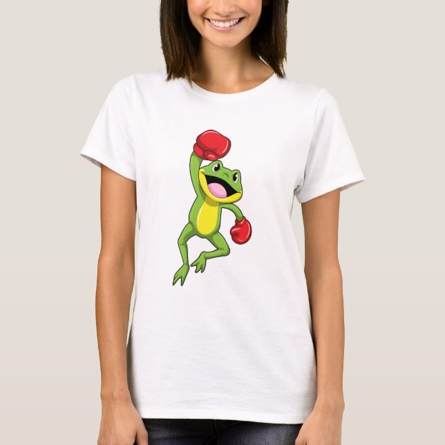 Frog at Boxing with Boxing gloves T-Shirt (Front)