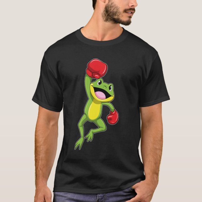 Frog at Boxing with Boxing gloves T-Shirt (Front)