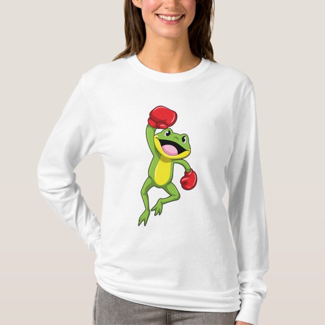 Frog at Boxing with Boxing gloves T-Shirt (Front)