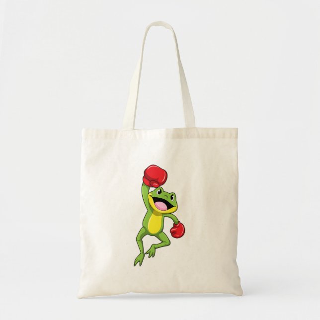 Frog at Boxing with Boxing gloves Tote Bag (Front)