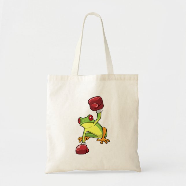 Frog at Boxing with Boxing gloves Tote Bag (Front)