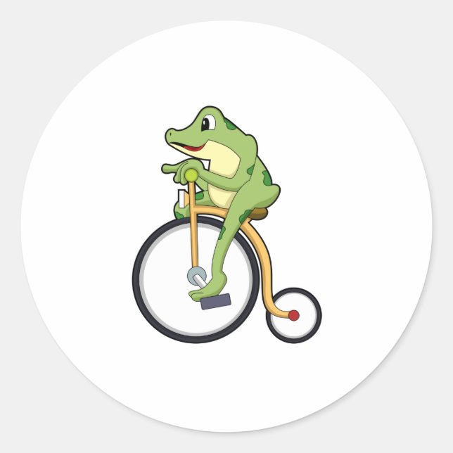 Frog at Circus with Bicycle.PNG Classic Round Sticker (Front)
