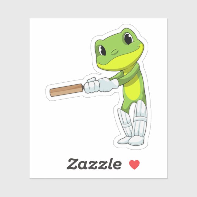 Frog at Cricket with Cricket bat (Sheet)
