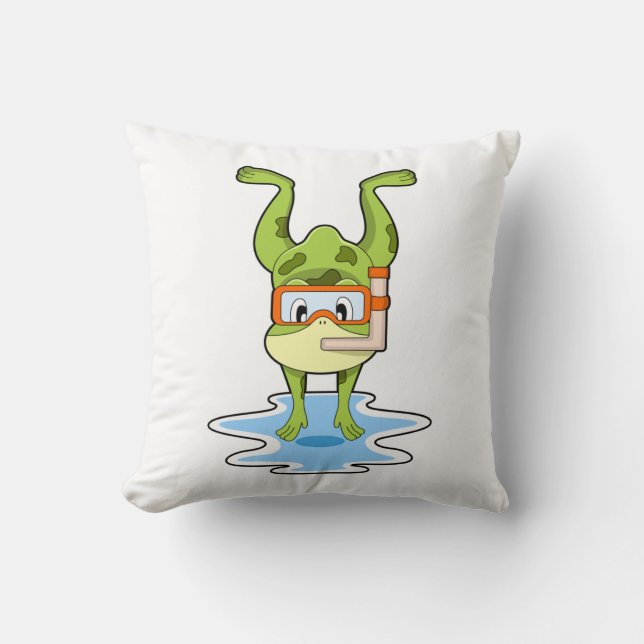 Frog at Diving with Snorkel Cushion (Front)