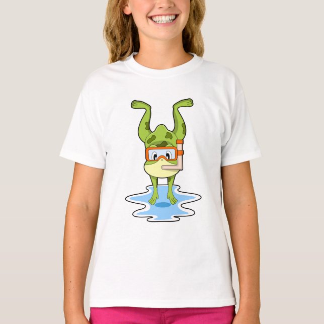 Frog at Diving with Snorkel T-Shirt (Front)