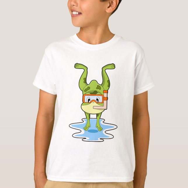 Frog at Diving with Snorkel T-Shirt (Front)