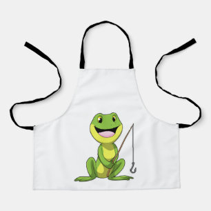 Frog at Fishing with Fishing rod Apron