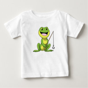 Frog at Fishing with Fishing rod Baby T-Shirt