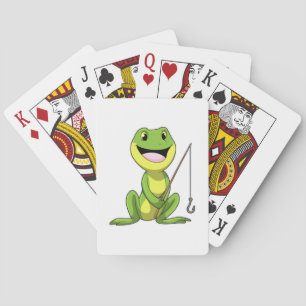 Frog at Fishing with Fishing rod Playing Cards