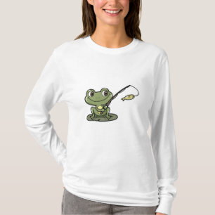 Frog at Fishing with Fishing rod T-Shirt