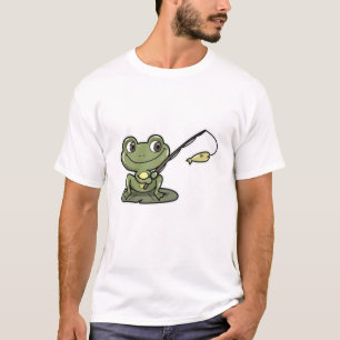 Frog at Fishing with Fishing rod T-Shirt