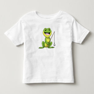 Frog at Fishing with Fishing rod Toddler T-Shirt