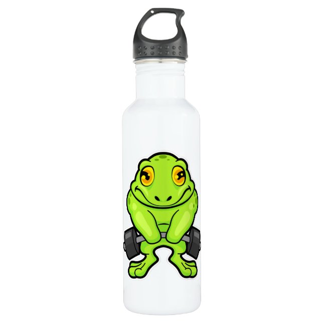Frog at Fitness with Barbell 710 Ml Water Bottle (Front)