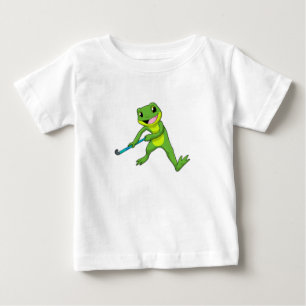 Frog at Hockey with Hockey bat Baby T-Shirt
