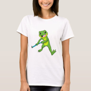 Frog at Hockey with Hockey bat T-Shirt