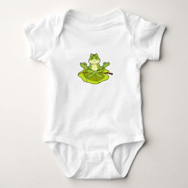 Frog at Meditate Baby Bodysuit (Front)