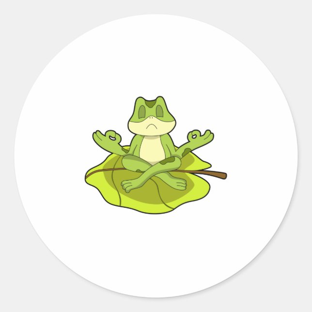 Frog at Meditate Classic Round Sticker (Front)