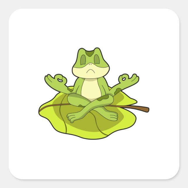 Frog at Meditate Square Sticker (Front)