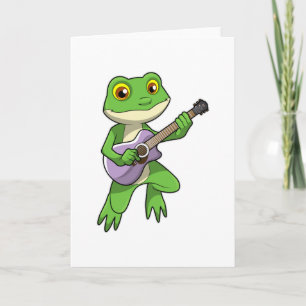 Frog at Music with Guitar Card