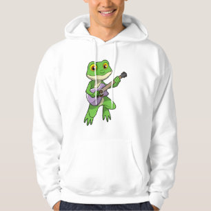 Frog at Music with Guitar Hoodie