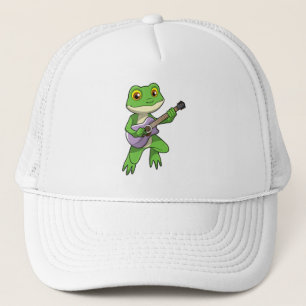 Frog at Music with Guitar Trucker Hat