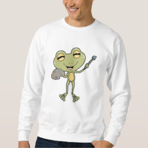 Frog at Painting with Brush & Paint Sweatshirt