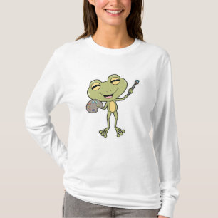 Frog at Painting with Brush & Paint T-Shirt