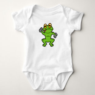 Frog at shoulder training with Dumbbells Baby Bodysuit