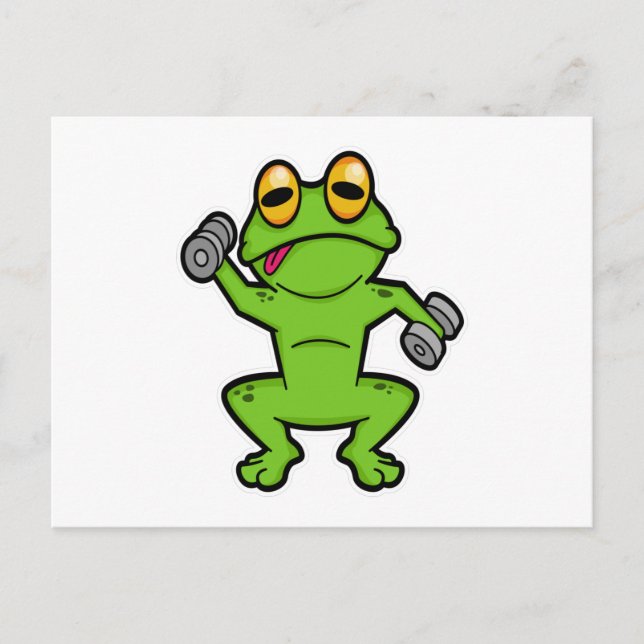 Frog at shoulder training with Dumbbells Postcard (Front)
