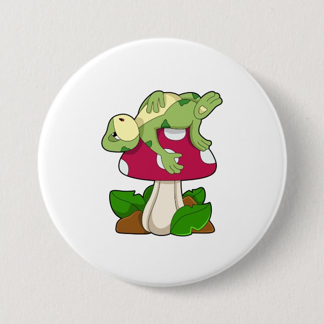 Frog at Sleeping with Mushroom 7.5 Cm Round Badge (Front)